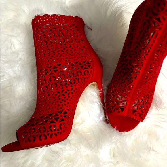 Red Aldo Stilettos • Ankle High • Sandle/Boot • Very Sexy - Picture 7 of 10